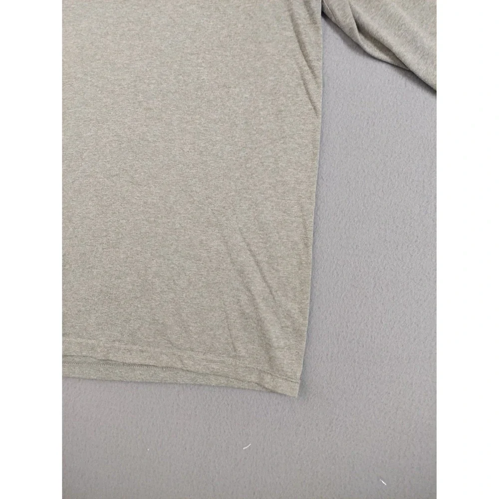 Nike Men Athletic Shirt M Gray Dri Fit 100% Polyester Logo Long Sleeve Crew Neck